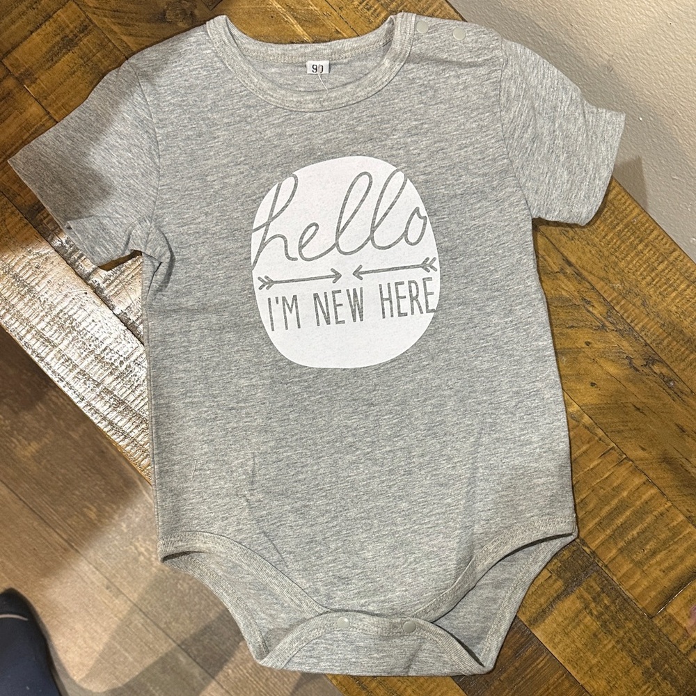 Gray Baby Onesie - I'm New Here